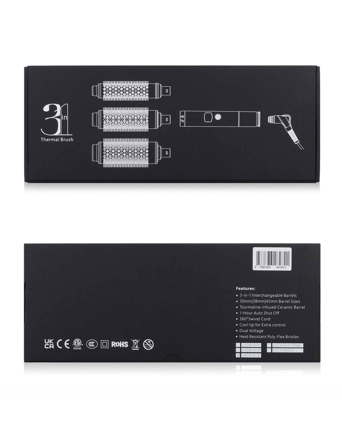 Hot professional brush 3 in 1 اللون أسود مع ذهبي