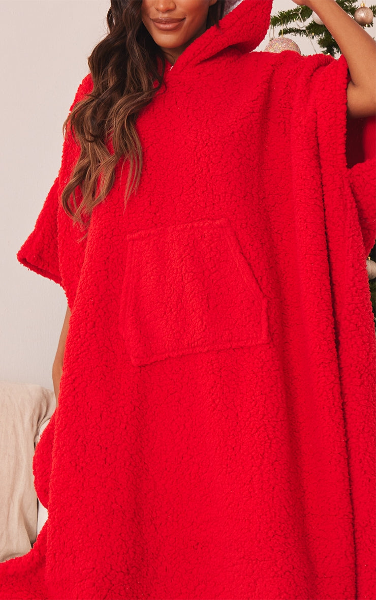 Red Hooded Blanket - HER BEAUTY KW