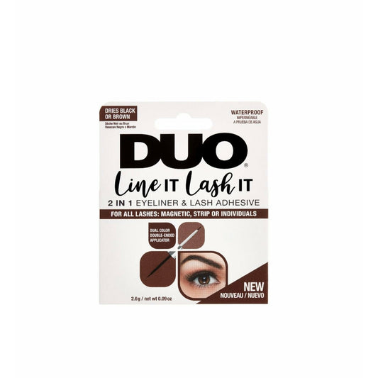 DUO LINE IT LASH IT 2 IN 1 EYELINER & LASH ADHESIVE DUAL COLOR BLACK/BROWN - HER BEAUTY KW